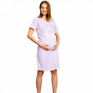 Maternity and Nursing Shirt Vienetta 'Cute Bunny' Light Pink