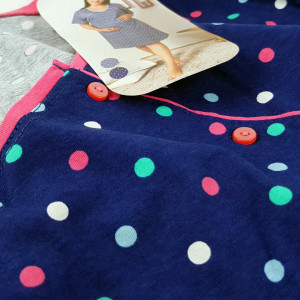 Camasa pentru Gravide si Alaptat XXL Vienetta 'Happy Dots' Blue