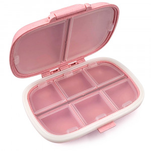 Medicine Organizer Suitcase Type with 8 Compartments Model Traveling Pink