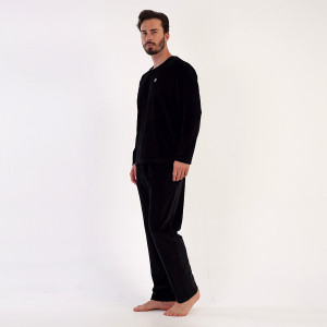 Pijama Velur pentru Bărbați Vienetta|MAN, Model 'Minimal Future' Black