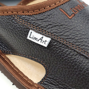 Papuci de Casa din Piele cu Talpa Groasa Culoare Maro, Model 'Luxury Man' Dark Brown