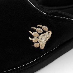 Papuci de Casa Imblaniti cu Lana Naturala Model 'Touching Bear' Dark