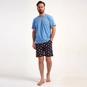 Pijama Bărbați din Bumbac 100% Vienetta, Model 'Creative Club' | Design Modern și Vesel