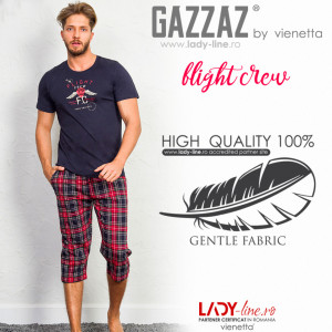 Pijama Barbati Gazzaz by Vienetta, 'Flight Crew' Gray