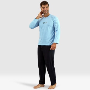 Pijama Bărbați Serena First Touch, Model 'What' | Stil Casual. Prezentare din față.