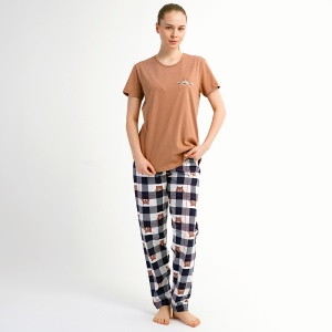 Pijama Damă din Bumbac 100% Vienetta, Model 'Positive Mind | Creativitate și Copilărie