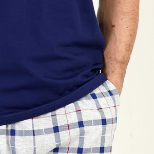 Pijamale Barbati Pantalon Scurt Vienetta | MAN Model 'Break Your Fear' Blue