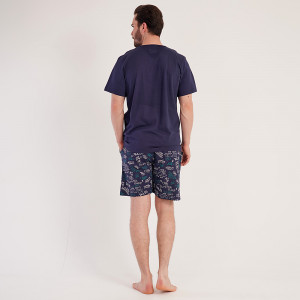 Pijamale Barbati Pantalon Scurt Vienetta | MAN Model 'No Rules' Blue