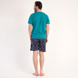 Pijamale Barbati Pantalon Scurt Vienetta | MAN Model 'No Rules' Green
