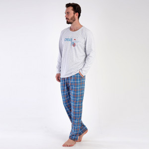 Pijamale Confortabile Barbati Vienetta|MAN, Model 'Creative WorldWide' Gray