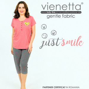 Pijamale Confortabile Marimi Mari Vienetta Model 'Just Smile'