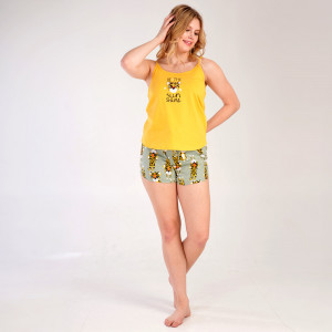 Pijamale cu Maieu Vienetta Model 'Be the Sun Shine' Yellow