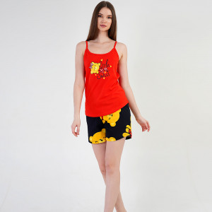 Pijamale cu Maieu Vienetta Model 'Little Sweet' Red