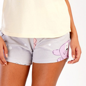 Pijamale Dama Vienetta din Bumbac 100%, Model "Family is Everything" Yellow