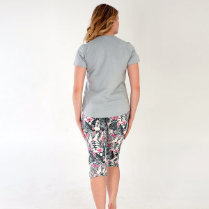 Pijamale Dama Vienetta din Bumbac 100%, Model 'It's Going To Be Alright' Gray