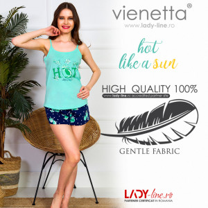 Pijamale Dama Vienetta, 'Hot Like a Sun' Culoare Verde