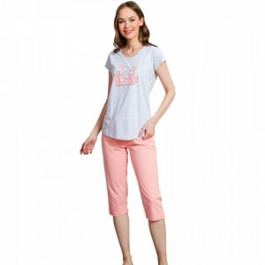Pijamale Dama Vienetta 'Sweet Princess Cats' Pink