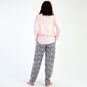 Pijamale din Bumbac 100% Marimi Mari Vienetta, Model 'Power to Change' Pink