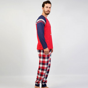 Pijamale din Bumbac Vienetta | MAN Model 'Integrity' Red