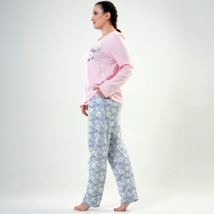 Pijamale Vienetta din Bumbac Marimi Mari Model 'Be Happy'