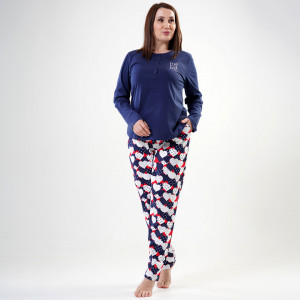 Plus Size Cotton Pajamas Vienetta Model 'Love is Love'