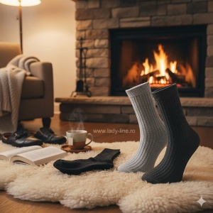Șosete din Lână de Alpaka Set 3 Perechi | Model 'Wool Crafted' - Prezentare șosete în ambient.