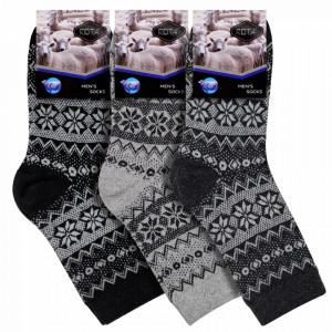 Șosete din Lână Set 3 Perechi Model 'Basic Traditions' Black and Gray