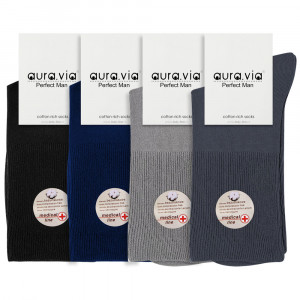 Sosete Fara Compresie pentru Barbati Set 4 Perechi Model 'Safe Feet in 4 Colours'