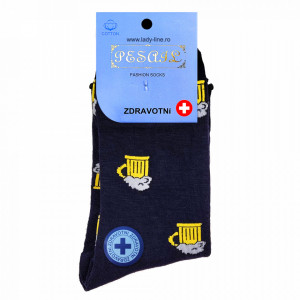 Sosete Medicale Clasice Barbati Model 'I Love Beer' Culoare Albastru Inchis
