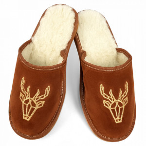 Suede Slippers with Wool Lining 'Carpathian Mood' Model