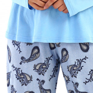 Pijamale Vienetta Marimi Mari din Bumbac 100% Model 'Yes You Can' Blue