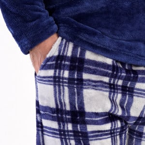 Pijamale Calduroase din Extra Soft Vienetta | Man, Model 'Boss' Blue