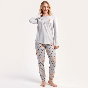 Women's 100% Cotton Pajamas Vienetta, 'Sweet Teddy' Model | Comfort and Adorable Design