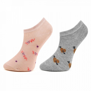 Women's Ankle Socks 2 Different Pairs Seamless Pattern 'Sweet Life'