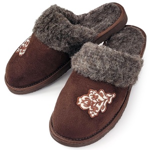 Women's Plush and Sheepskin Slippers 'Velvet Hug' Model | Elegance and Warmth