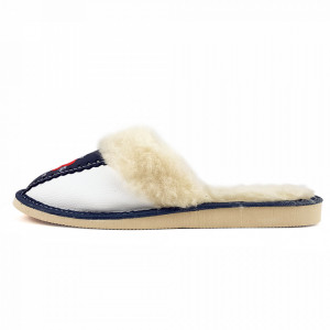 Papuci de Casa Dama Imblaniti cu Lana de Oaie Model 'Root Traditions' Dark Blue