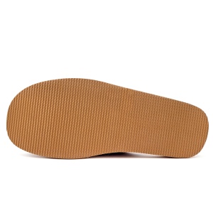 Papuci de Casa din Piele Maro 'Manhood Cozy' Golden Brown - Prezentare talpă.