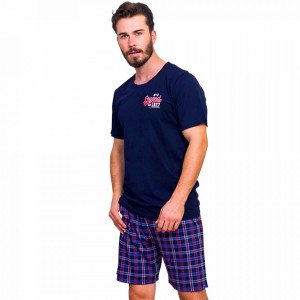Pijamale Barbati din Bumbac 100% Gazzaz by Vienetta Model 'Legend 1977 Premium Product' Dark