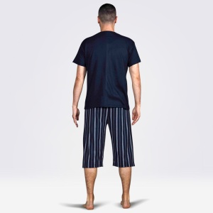 Pijama Barbati cu Pantalon Scurt Ercan Sleep Wear Model 'Legend', prezentare din spate