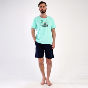 Men's Pajamas with Shorts Vienetta|MAN Model 'Off Road Motorcycle' | Comfort and Adventure