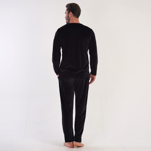 Pijama Velur pentru Bărbați Vienetta|MAN, Model 'Minimal Future' Black