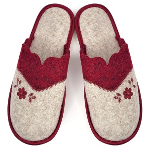Nature's Embrace Burgundy Fabric Slippers | Natural Comfort at Home