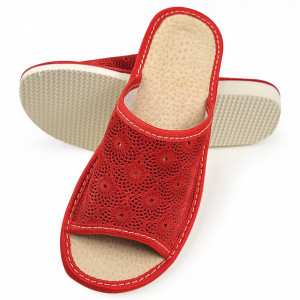 Papuci de Casa Barbati Talpa Groasa Culoare Maro Model 'Fractal Walker in Red'