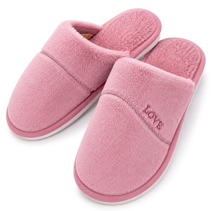 Papuci de Casă Damă Ultra-Prufoși cu Blăniță Model 'Just Love' Pink
