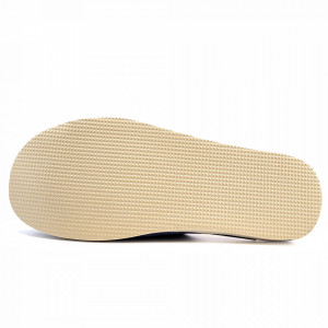 Papuci de Casa din Piele si Lana de Oaie Culoare Alb Model 'Suflet Pur' Dark Blue