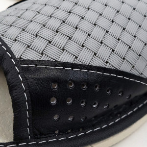 Papuci de Casa Vara din Piele Culoare negru/Gri Model 'Engineering'