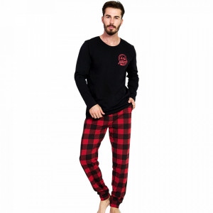 Pijama Barbati Gazzaz by Vienetta, 'Moped Motors' Black