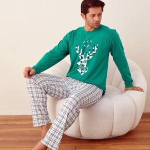 Pijama Bărbați Serena First Touch, Model 'Oh Deer' | Confort și Natură.