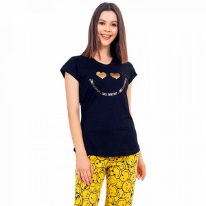 Pijama Dama din Bumbac 100% Vienetta Model 'Smile Everyday'