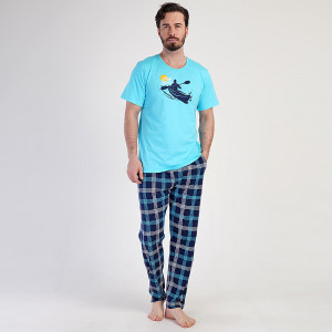Pijamale Barbati din Bumbac Vienetta|MAN, Model 'Float With Heart'